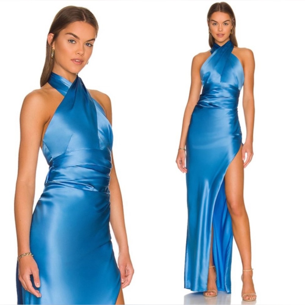 The Sei ~Silk Halter Maxi Gown (Cornflower Blue Size 8)